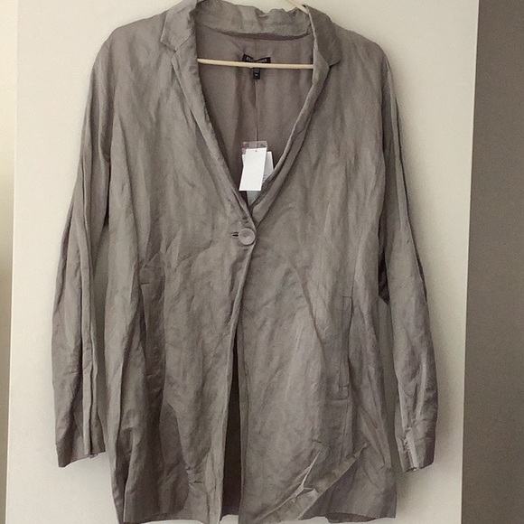 Eileen Fisher blazer NWT Steel satin - Picture 1 of 10